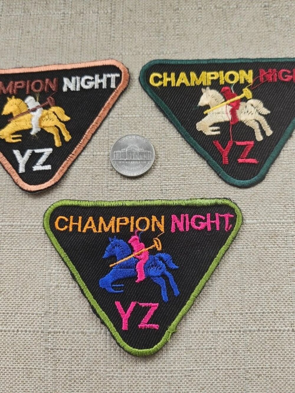 Lot of 3 Iron on Patches for Jackets Clothes Craft Embroidery Champion Night NEW - Picture 12 of 12